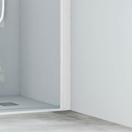 Mampara Denia MR frontal con puerta partida blanco