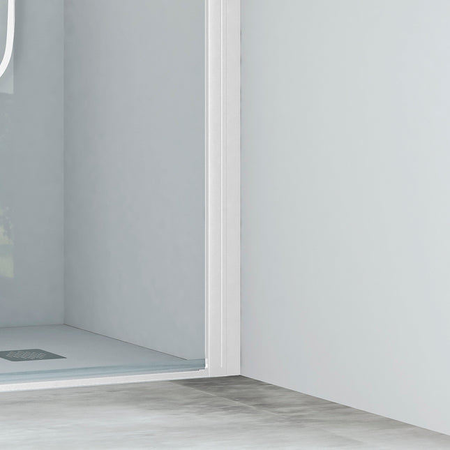 Mampara Denia MR frontal con puerta partida blanco