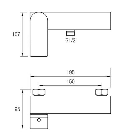 Medidas Grifo de ducha ORLEANS de Aquassent