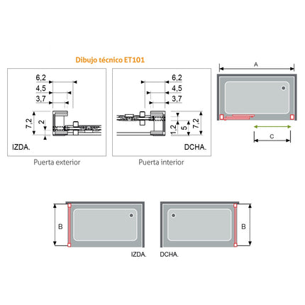 croquis Mampara ESTRELLA ET101 