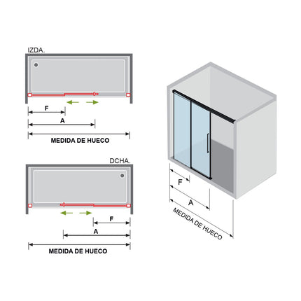 croquis Mampara de Ducha Pavia AI118