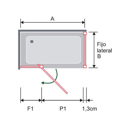 croquis mampara PIVOT PV503 + PV513