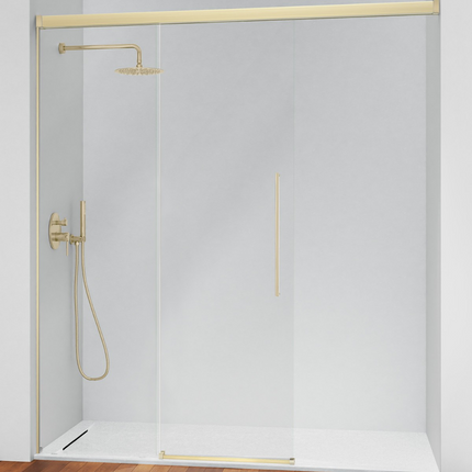 Mampara de Ducha PAVÏA AI118 de Kassandra. Walking Frente Fijo + Puerta Corredera Sin Cierre