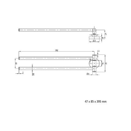 croquis toallero barra doble rhin