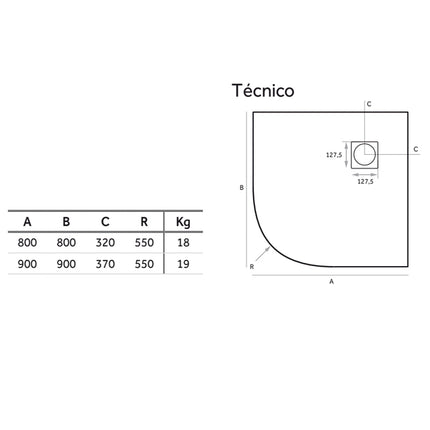 medidas ardesia plus semicircular