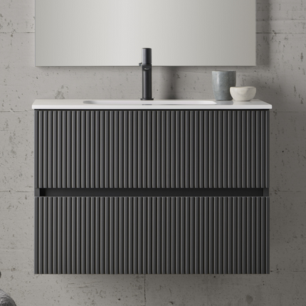 Mueble de Baño ETNA de Sanchis | 2 Cajones con Lavabo Cerámico | 7 Acabados