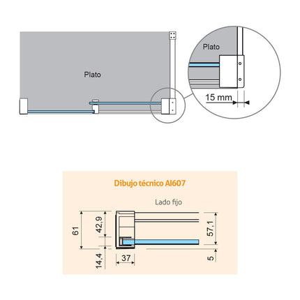 croquis Mampara PAVÍA AI108