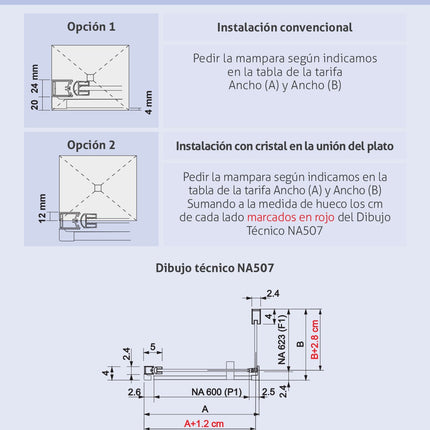 croquis Mampara NARDI NA507 