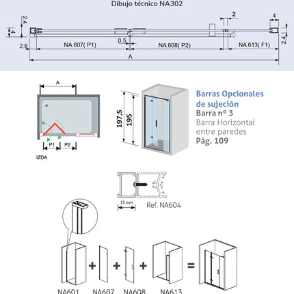Croquis Mampara NARDI NA302