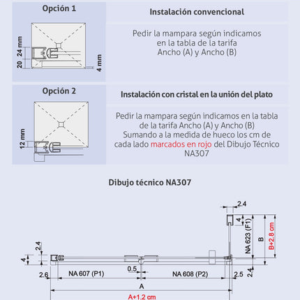 Mampara Nardi NA307 instrucciones