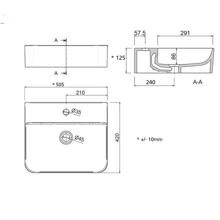 croquis Lavabo de Posar TENTO 500