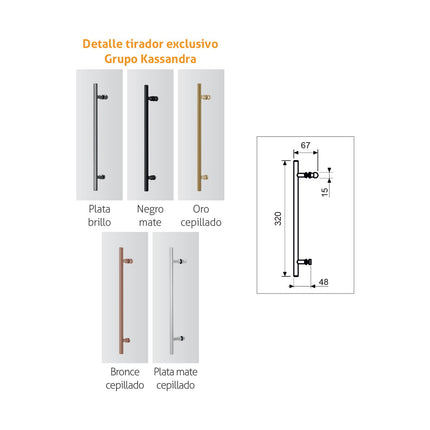 medidas tiradores Mampara URBAN UR607
