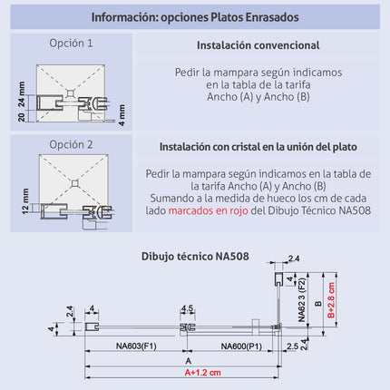 medidas Mampara NARDI NA508 