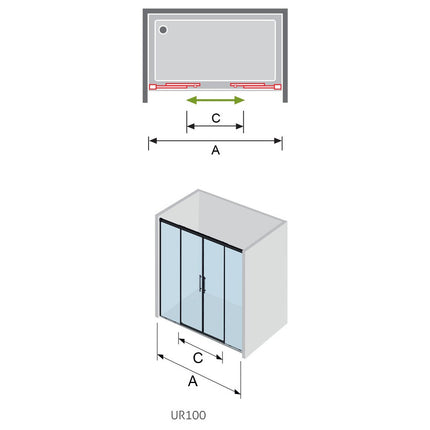 croquis Mampara URBAN UR100 