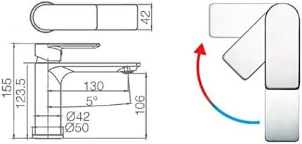 Croquis Grifo Monomando Lavabo Saona