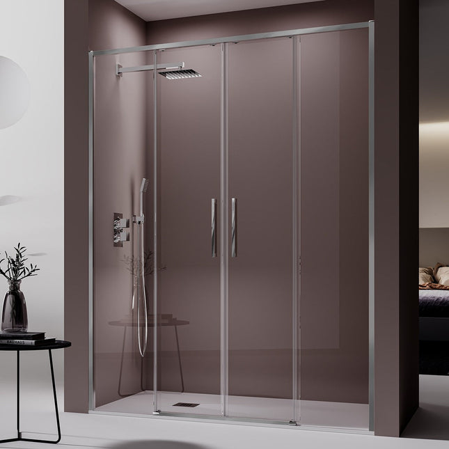 Mampara DELTA  DE100 plata brillo