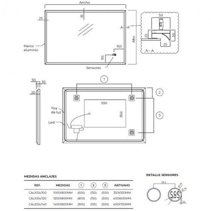 ficha Espejo CALIFORNIA