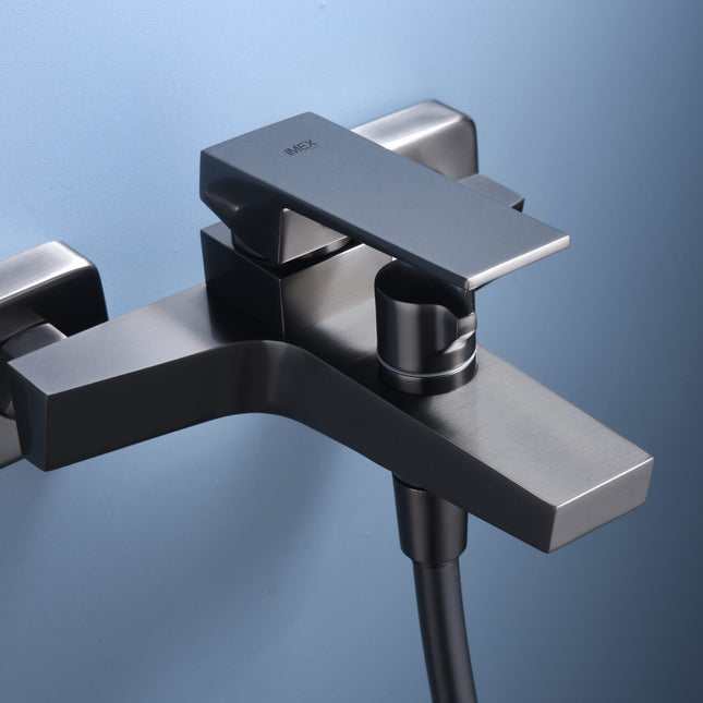 Kit Baño y Ducha Monomando ART de Imex| Black Gun Metal | Acabado PVD Resistente