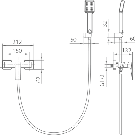 Croquis Kit Ducha Monomando ART Cromo IMEX