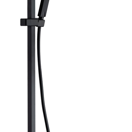 Conjunto De Bañera Negro Mate Imex FIJI | Con Caño Abatible | Barra Telescópica | Rociador Antical 20x20 | IMEX