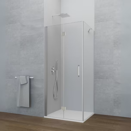 Mampara GLASS PLEGABLE con Lateral Cromo