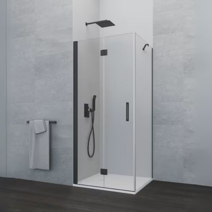 Mampara GLASS PLEGABLE con Lateral negro