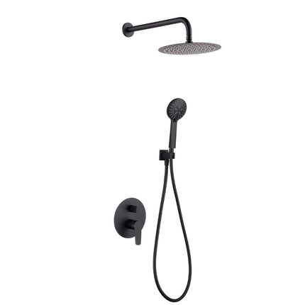 Conjunto de Ducha Empotrado Monomando BÉLGICA en Negro Mate de Imex