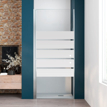 Mampara Denia MR frontal con puerta partida decorado