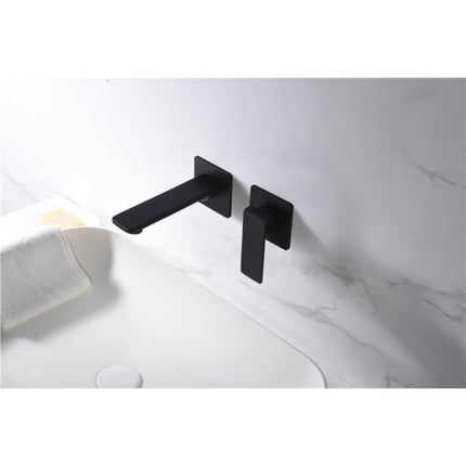 Grifo De Lavabo Empotrado Negro Mate FIJI | Monomando | Diseño Minimalista | IMEX