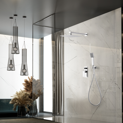 Conjunto Ducha Empotrado Monomando FIYI | Sistema Empotrado Completo | Cromo Brillante | IMEX