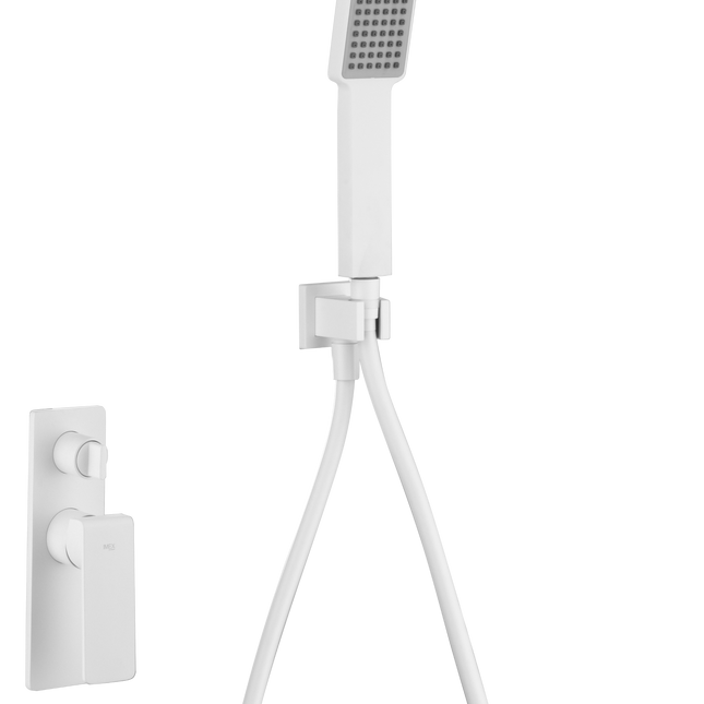 Conjunto Ducha Empotrado Blanco Mate FIJI | Sistema Empotrado Completo | Diseño Minimalista | IMEX