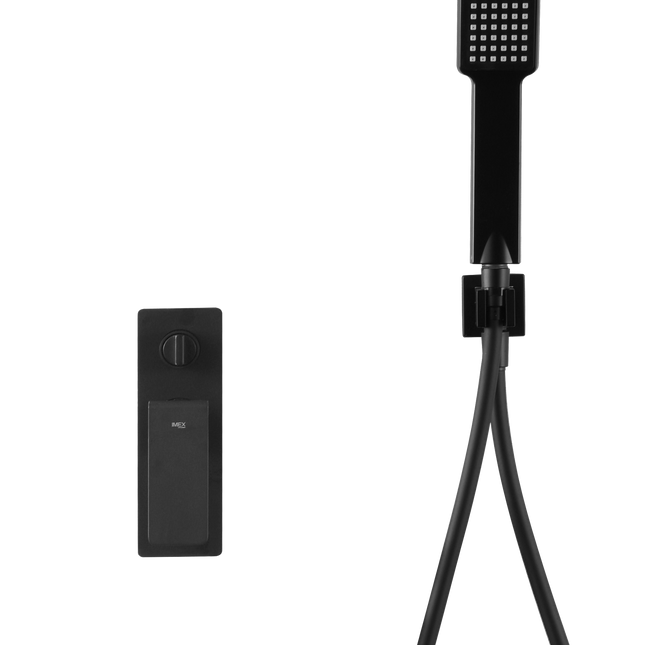 Conjunto Ducha Empotrado Negro Mate FIJI | Sistema Empotrado Completo | Diseño Minimalista | IMEX