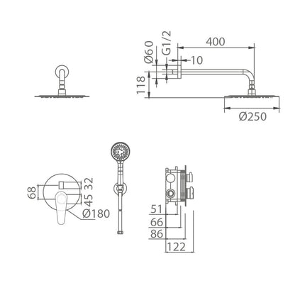 medidas grifo GPZ044