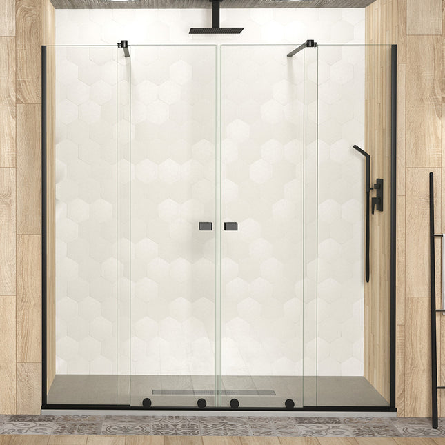 Mampara MANHATTAN 2 Fijos+2 Correderas negro