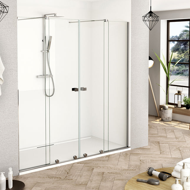 Mampara MANHATTAN 2 Fijos+2 Correderas Cromo