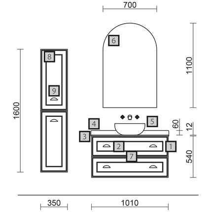 Medidas conjunto renoir verde bosque