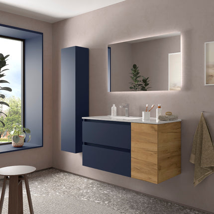 BEQUIA 2 Cajones y 1 Puerta azul roble