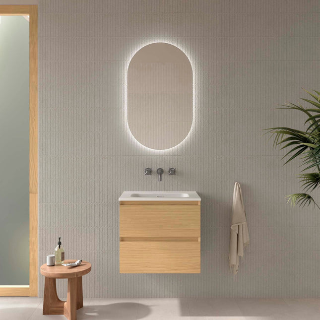 Mueble de baño MARA, 2 cajones roble 800