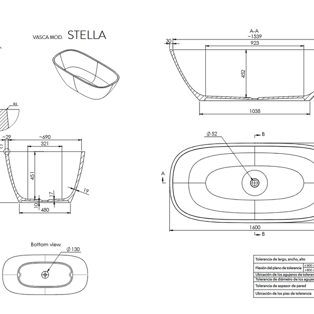 Especificaciones Bañera STELLA