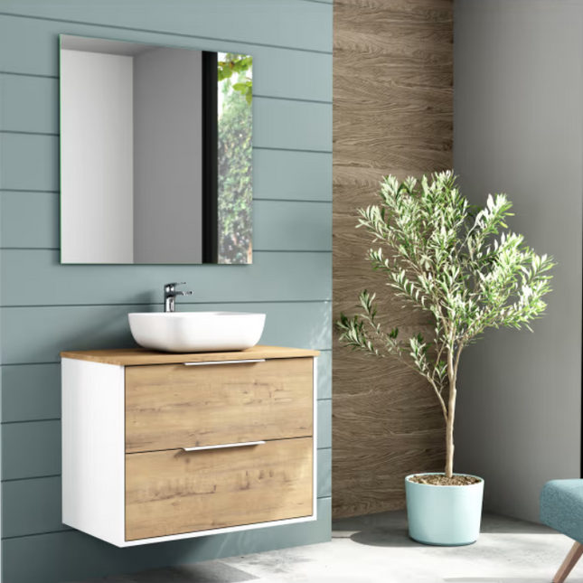 Mueble de Baño Duox con encimera casco blanco