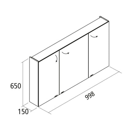 Armario ALLIANCE de 3 Puertas Espejo | Salgar. (de 90, 100 y 120 cm)