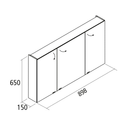 Armario ALLIANCE de 3 Puertas Espejo | Salgar. (de 90, 100 y 120 cm)