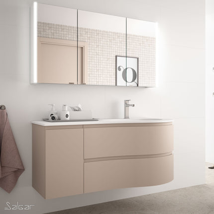 Armario ALLIANCE, 3 Puertas Espejo doble con Enchufe y Luz Led Lateral IP44 (21.5W)