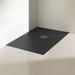 Plato de ducha extraplano Natural Liso Antracita de 3 cm.