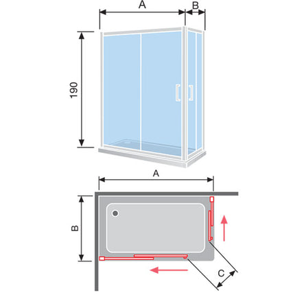 Mampara BELLA BL607 + BL607 croquis