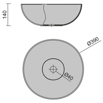 croquis Lavabo de sobre encimera BULKAN