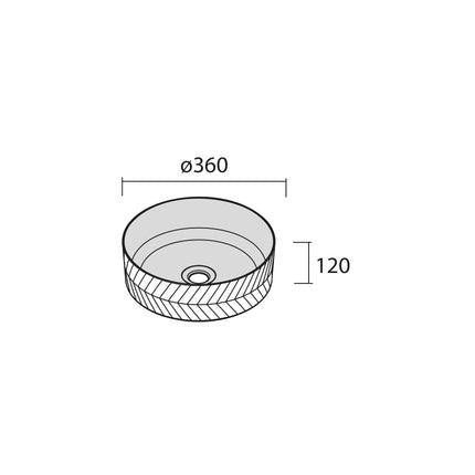 croquis Lavabo sobre Encimera DUNE