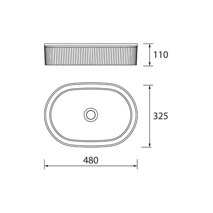 Lavabo de posar VENICE, Porcelana (480x325x110 mm)
