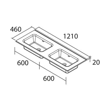 croquis Lavabo Doble CONSTANZA