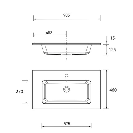 Lavabo VILNA MineralSolid 90 cm